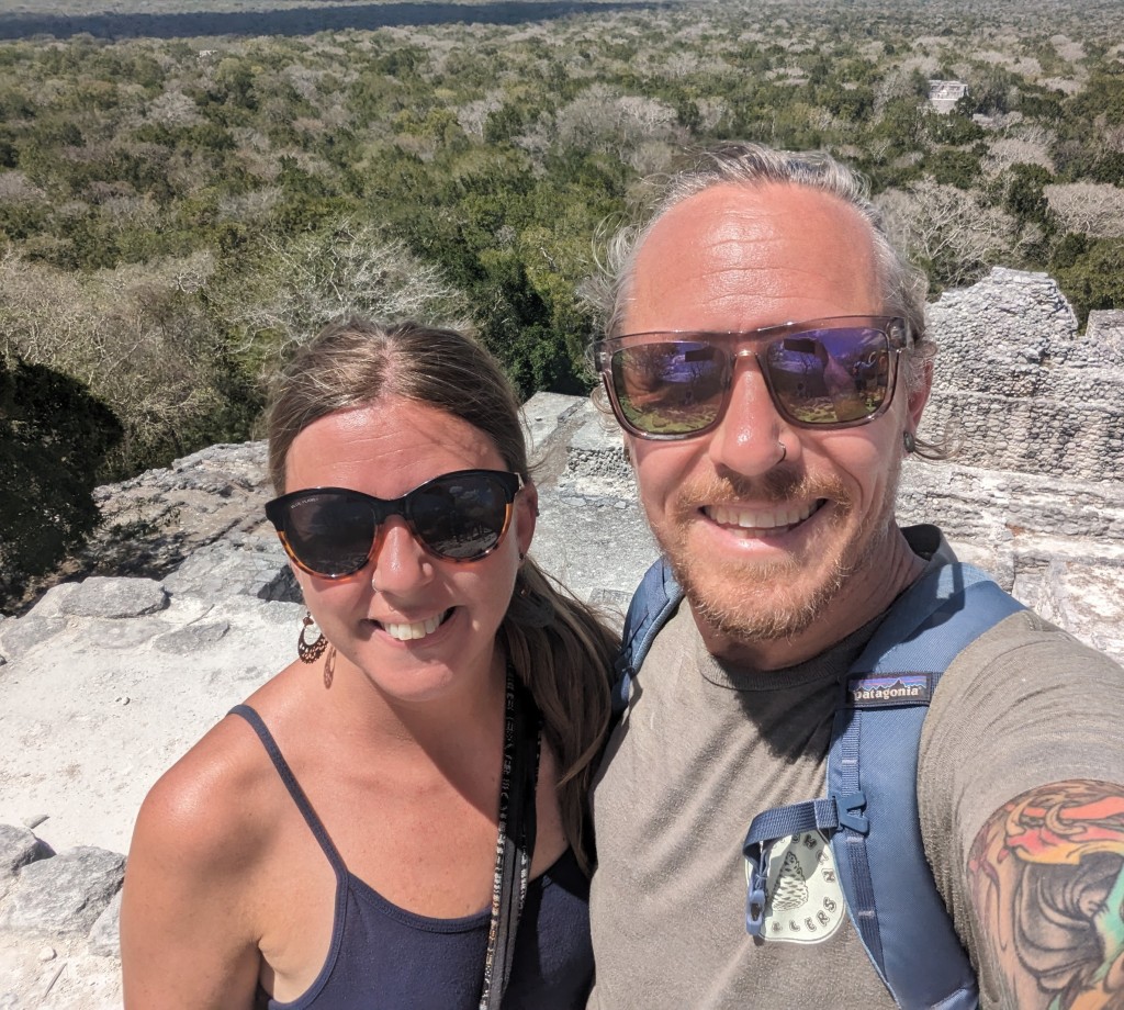 Farrah and I on top of one of the structures in Chetumal.